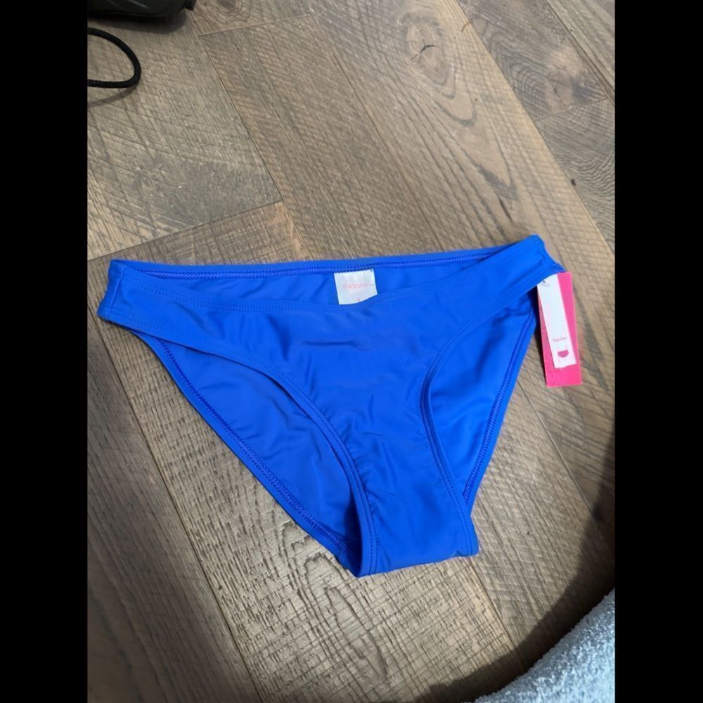 Xhilaration Blue Bikini Bottom Mid Coverage NWT Size Small - Picture 3 of 9